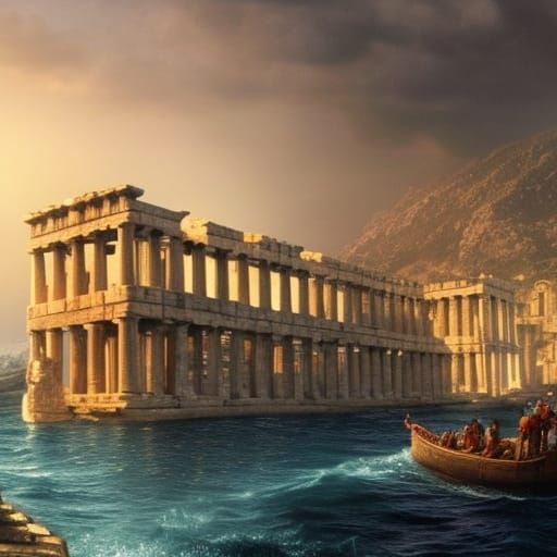 Epic Greek City Entrance on the Water