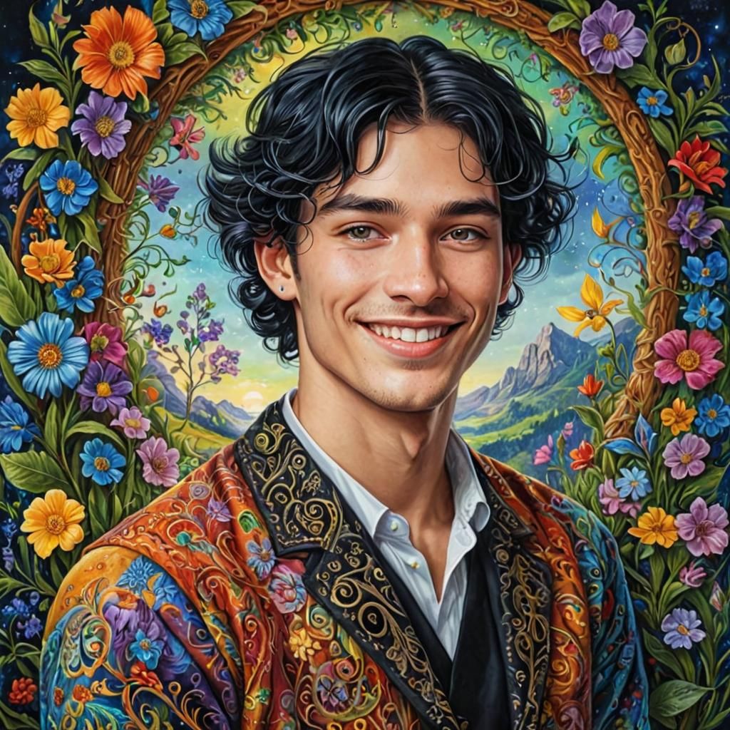 Smiling Man in Surrealist Style