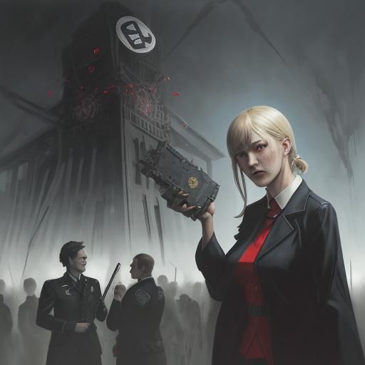 Sinister Anime Scene in Oil Painting Style