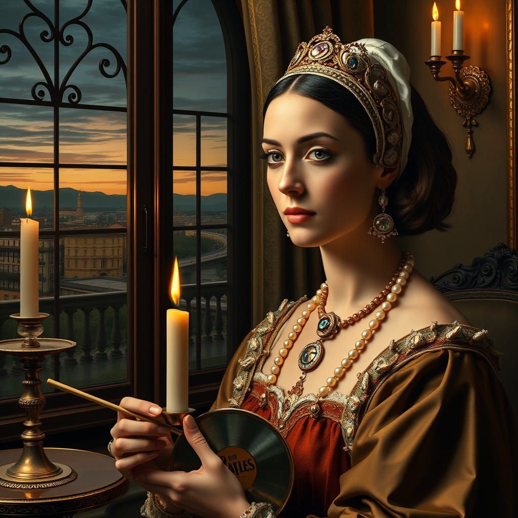 Renaissance Noblewoman in Mystical Renaissance Setting with....