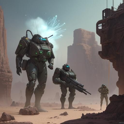 Armored Soldiers with Jetpacks Concept Art