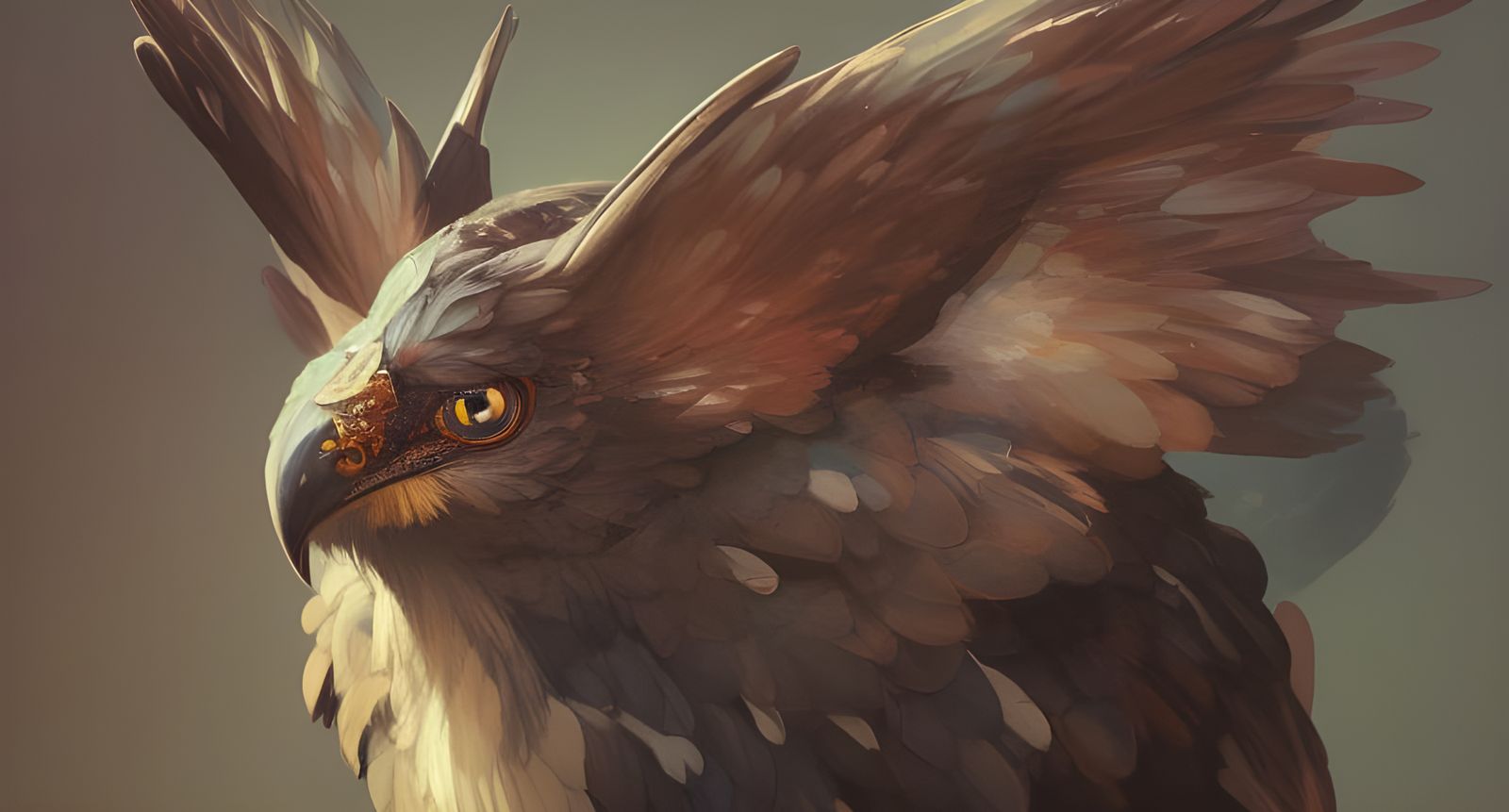 Winged Animal Portrait in Divine Sunshine, 8K