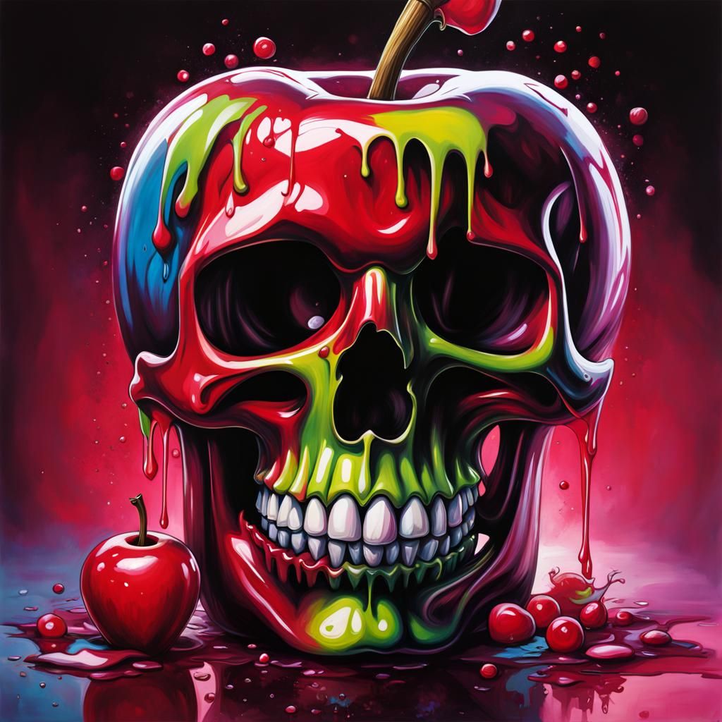 Poison Apple Graffiti Art with Melting Gouache