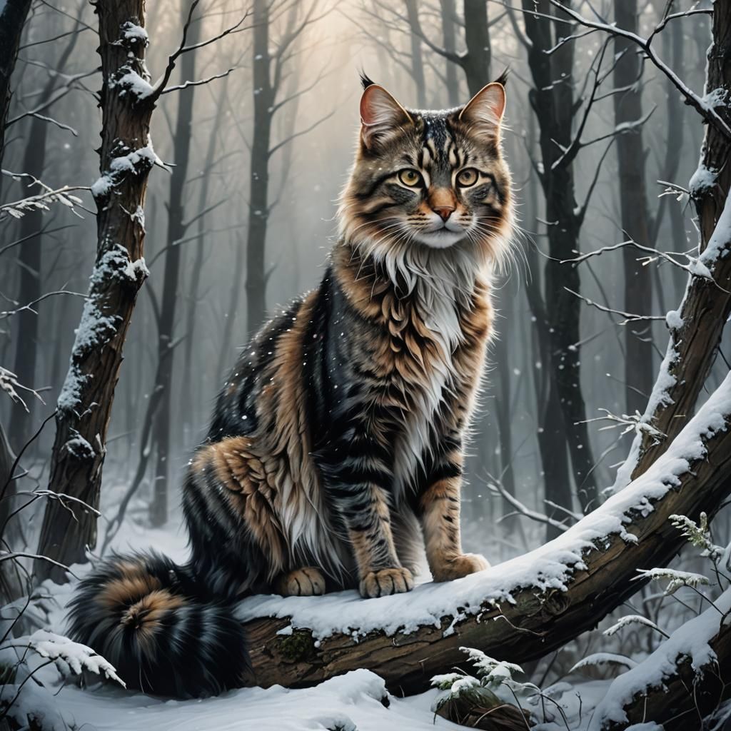 Wild forest cat
