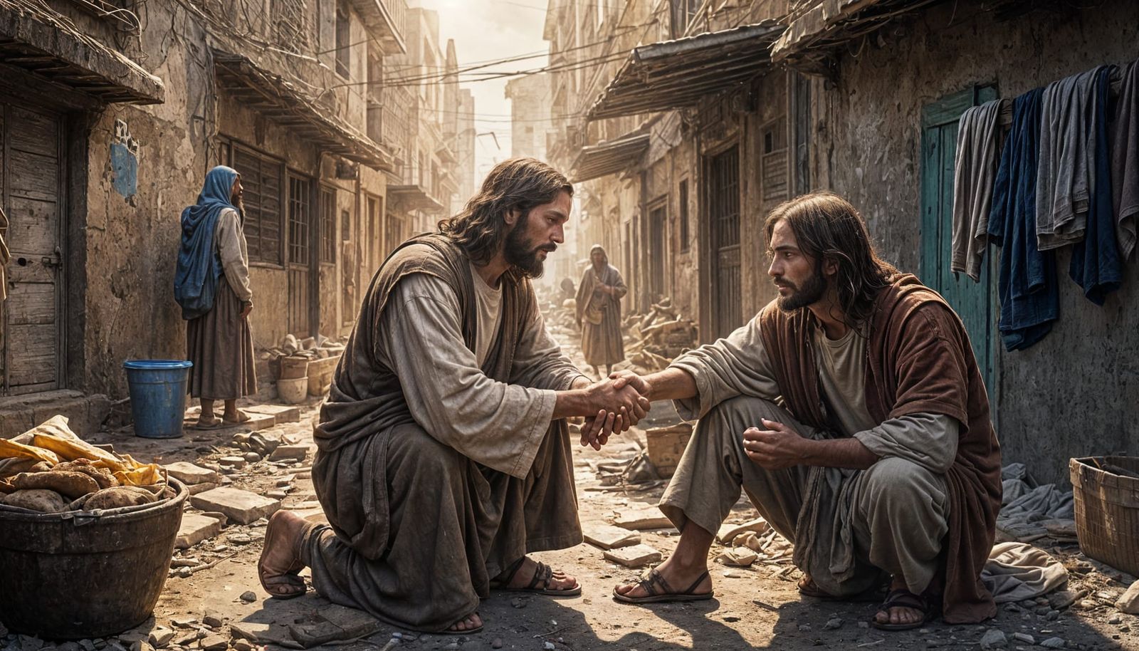Jesus Helps the Poor in the Ghetto