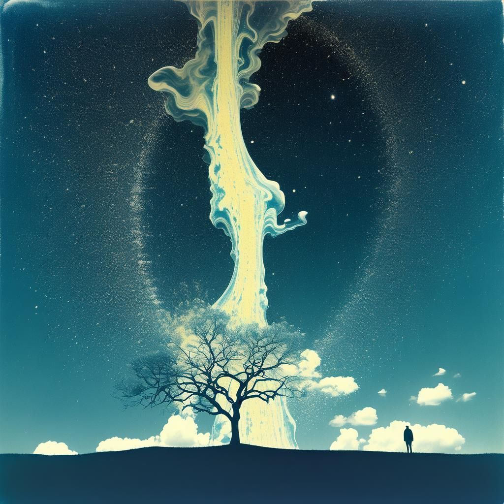 Surreal Universe Devoured in Gum Bichromate Electron Photo