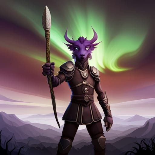 Kobold Warrior in a Greek Landscape