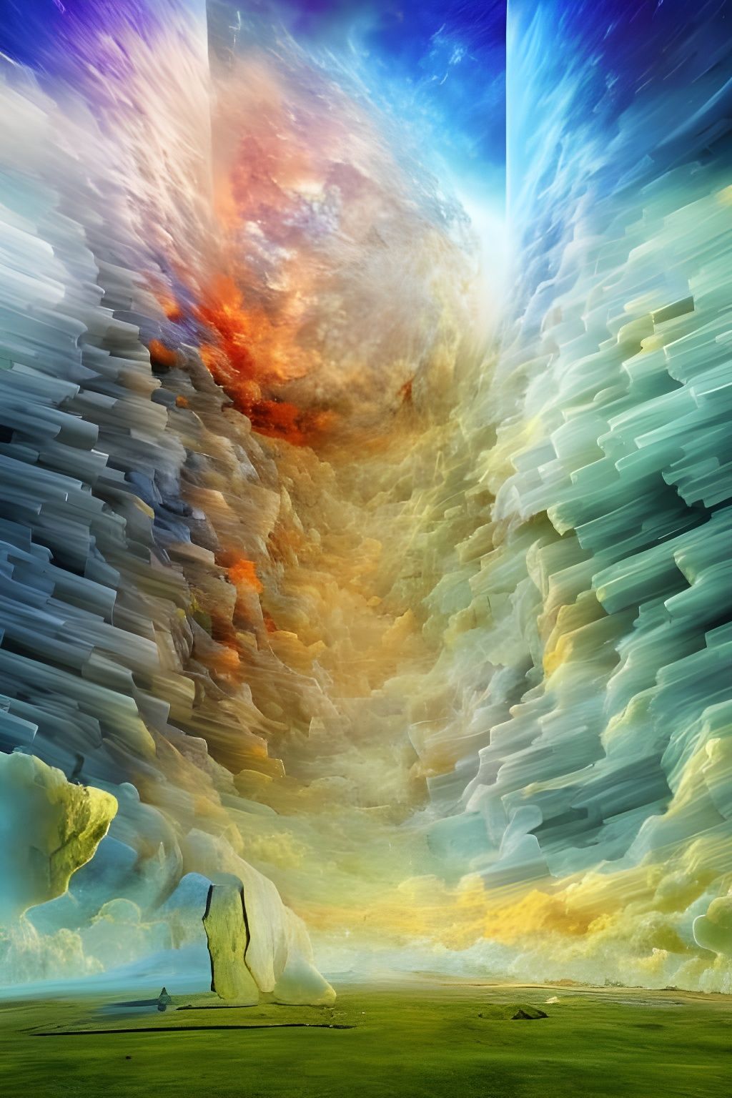 Time Collapse: Peaceful Destruction Digital Painting