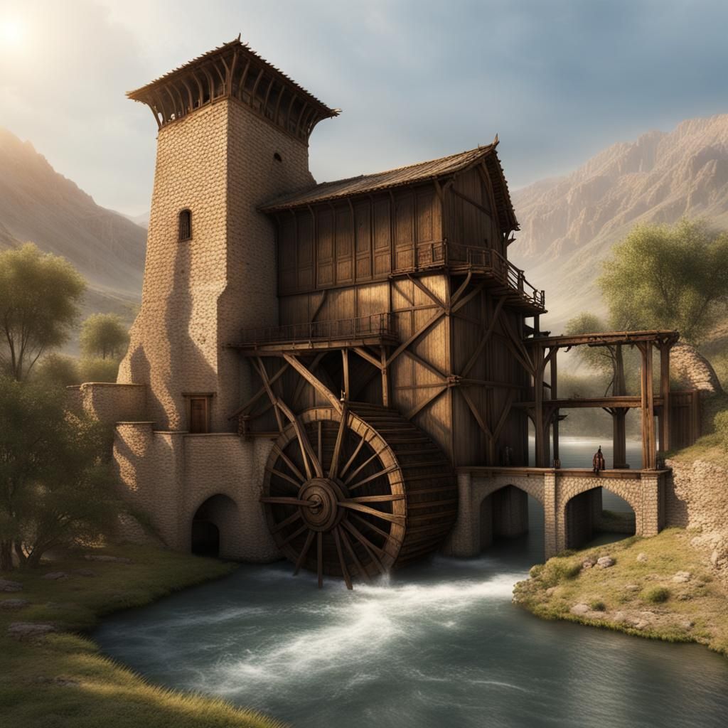watermill in persian empire, ancient