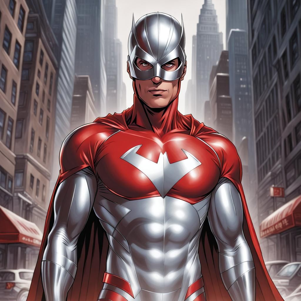 Shrinking Superhero in Comic Book Art Style