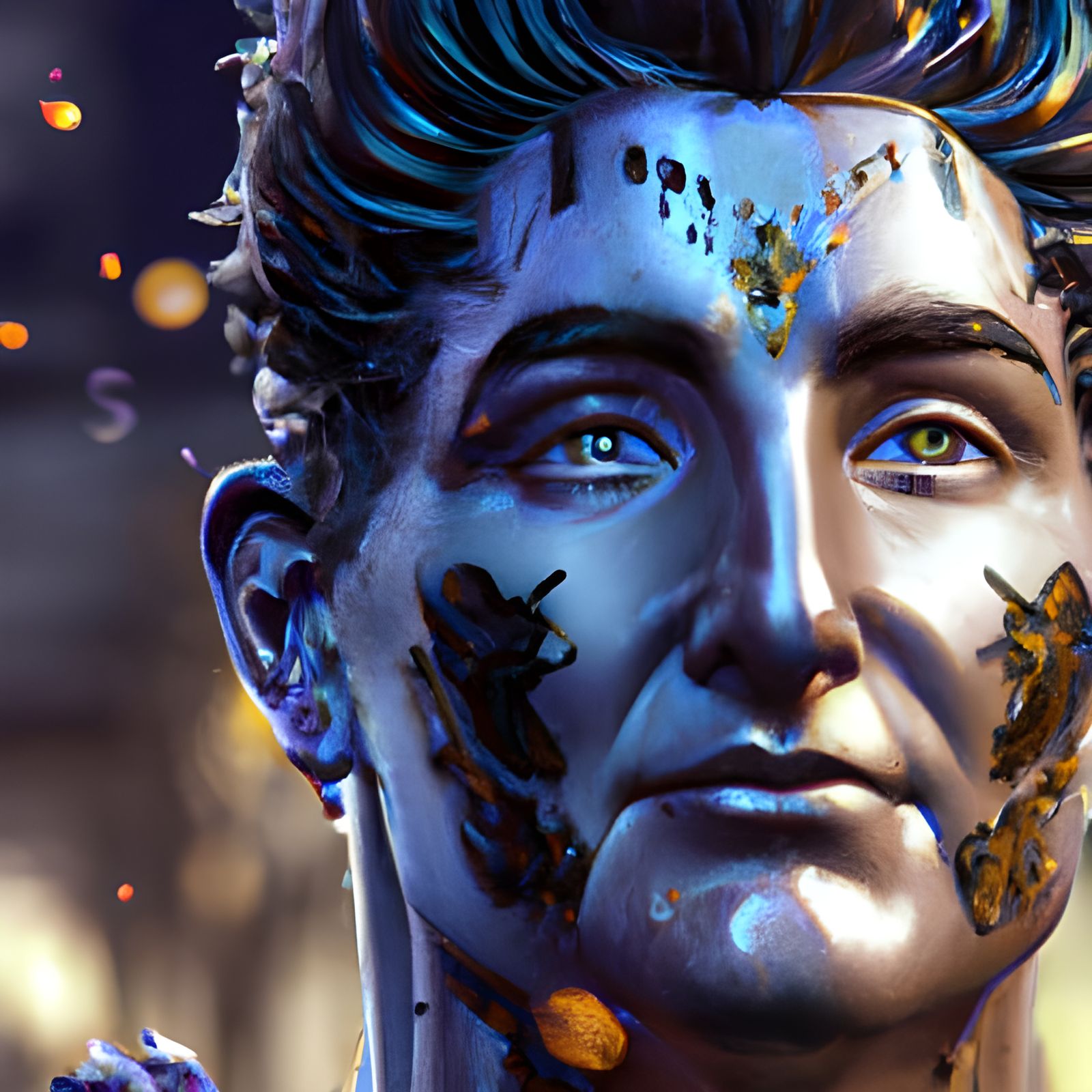 Hyperdetailed Nero Statue Portrait in Artgerm Style