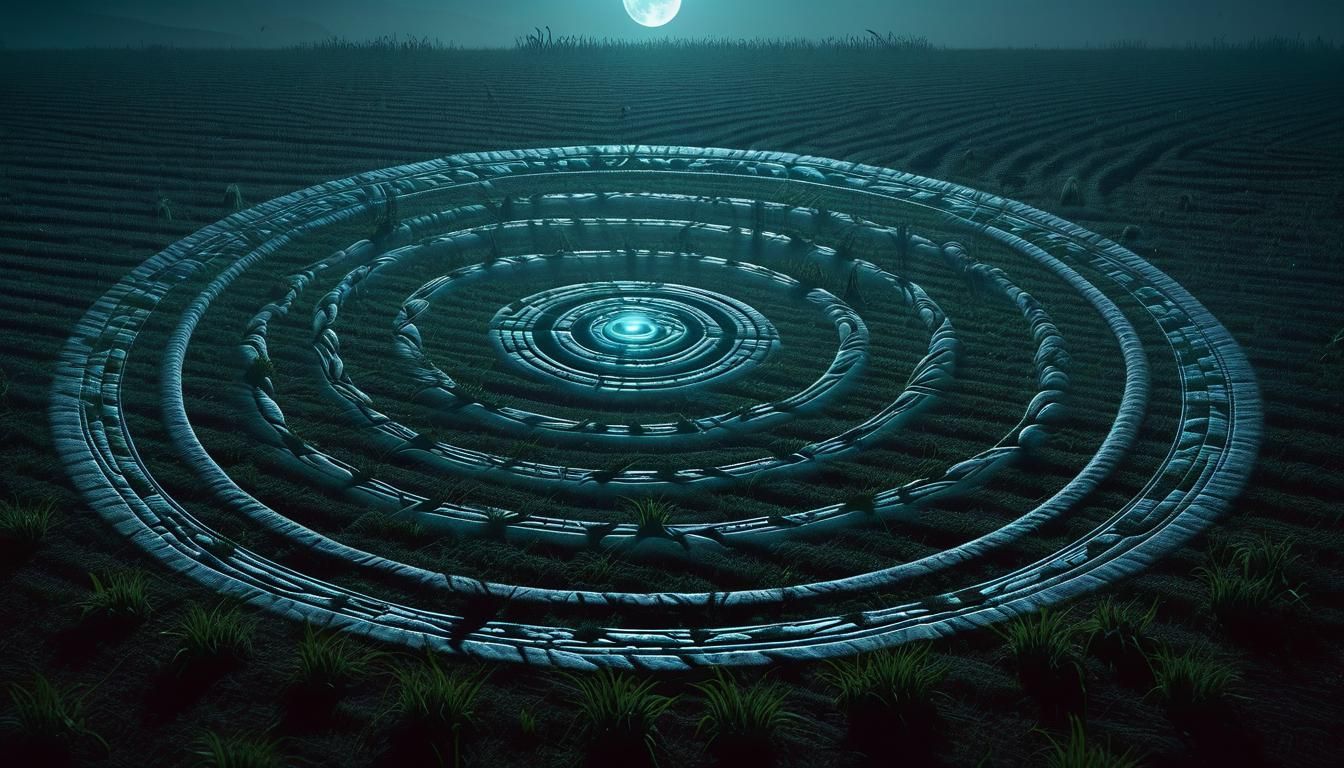 Aliens Create Crop Circles: Surrealist Book Cover