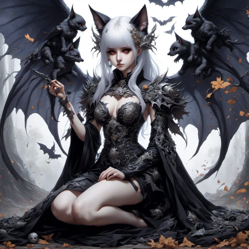 Kitten with Bat Wings Generated with LORA Model