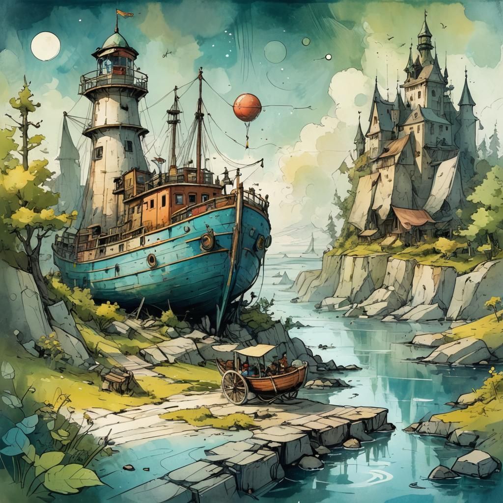 Summer Navigator: A Whimsical Sketch