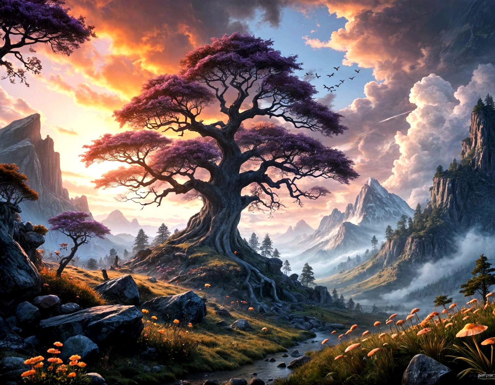 Fantasy Tree of Life at Sunset