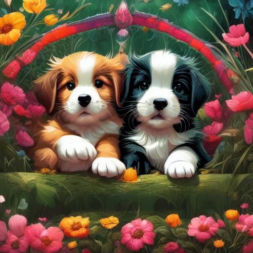 Fantastical Puppies in Hyperdetailed Beauty