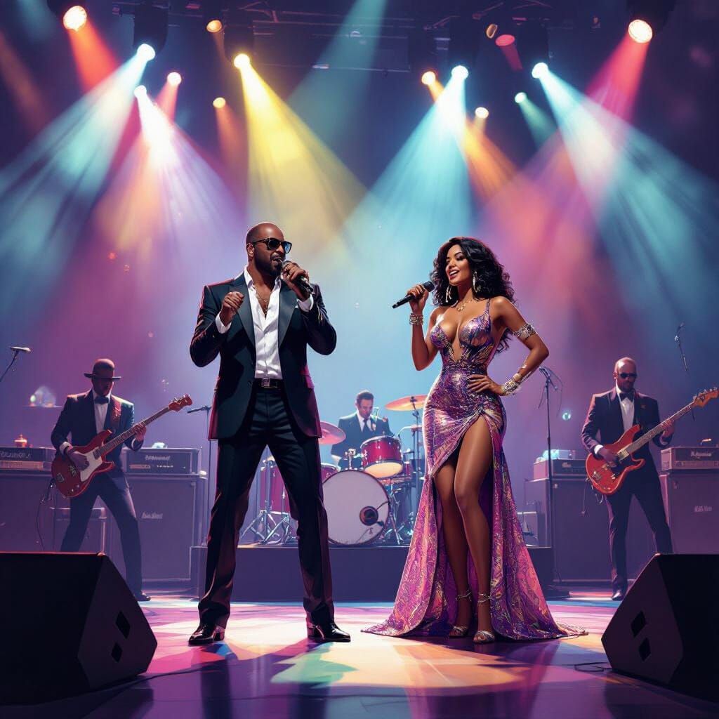 Prestigious Funk Band Performs on Vibrant Concert Stage