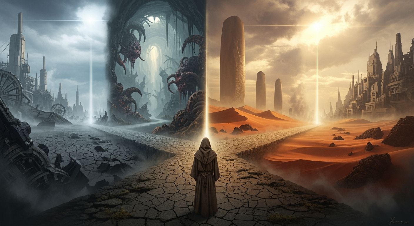 Desolate Crossroads: A Journey Through Contrasting Landscape...