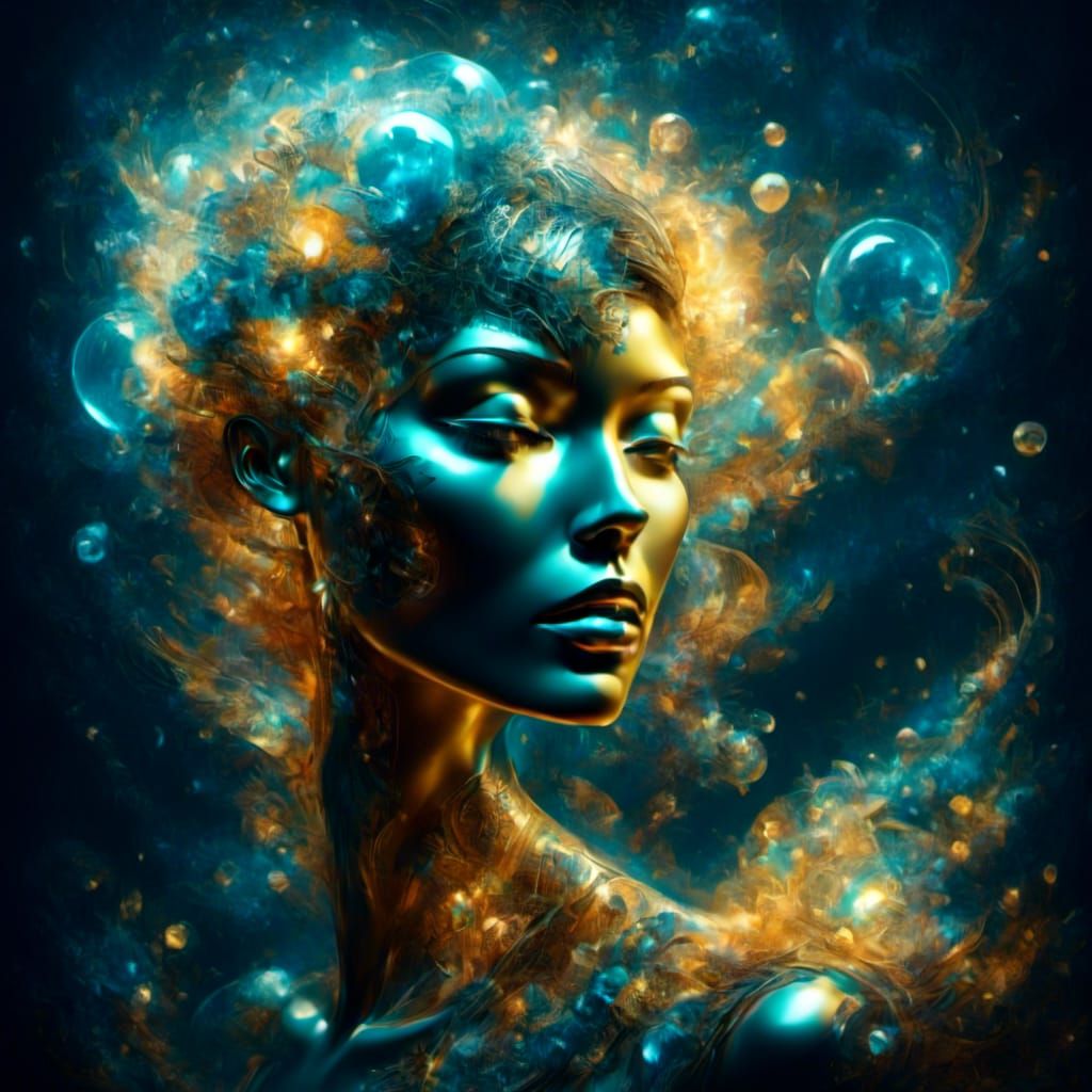 Mesmeric Fairy Dissolving on Crescent Moon