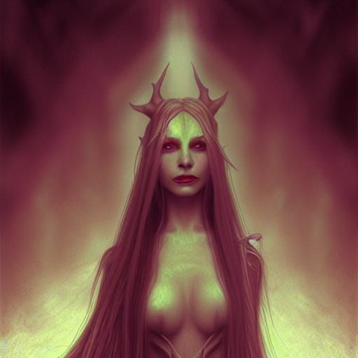 Ethereal Elf Maiden Portrait in Dark Fantasy Style