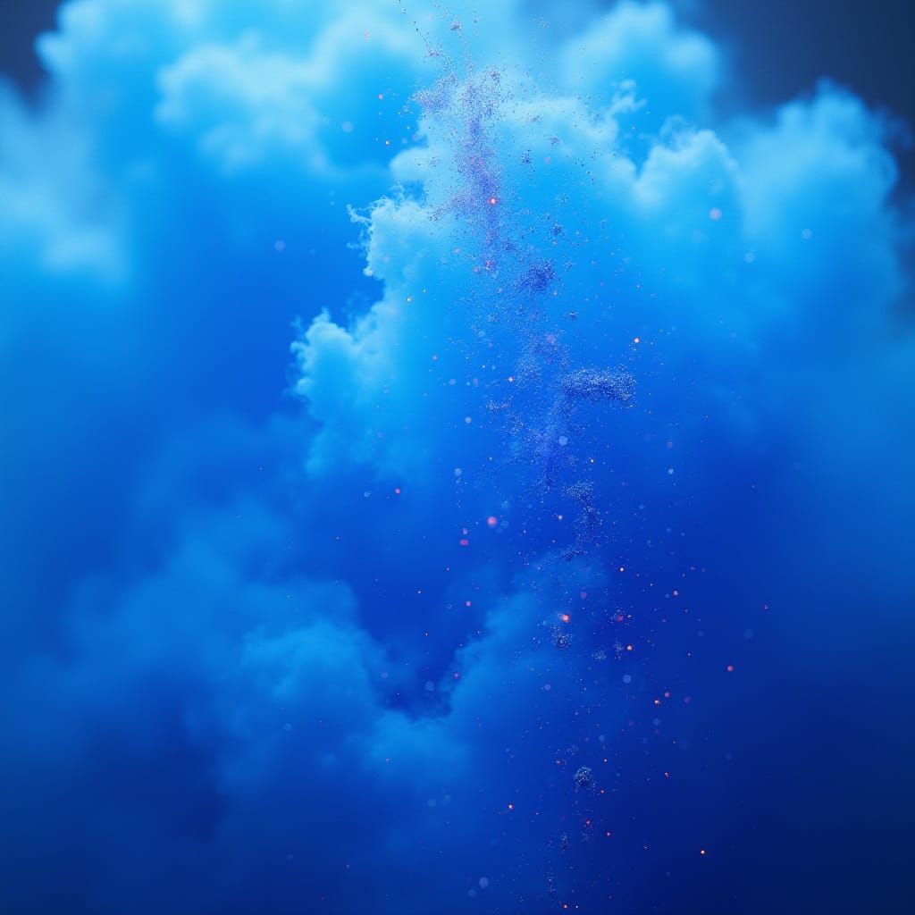 Shimmering Blue Mist: A Digital Color Field