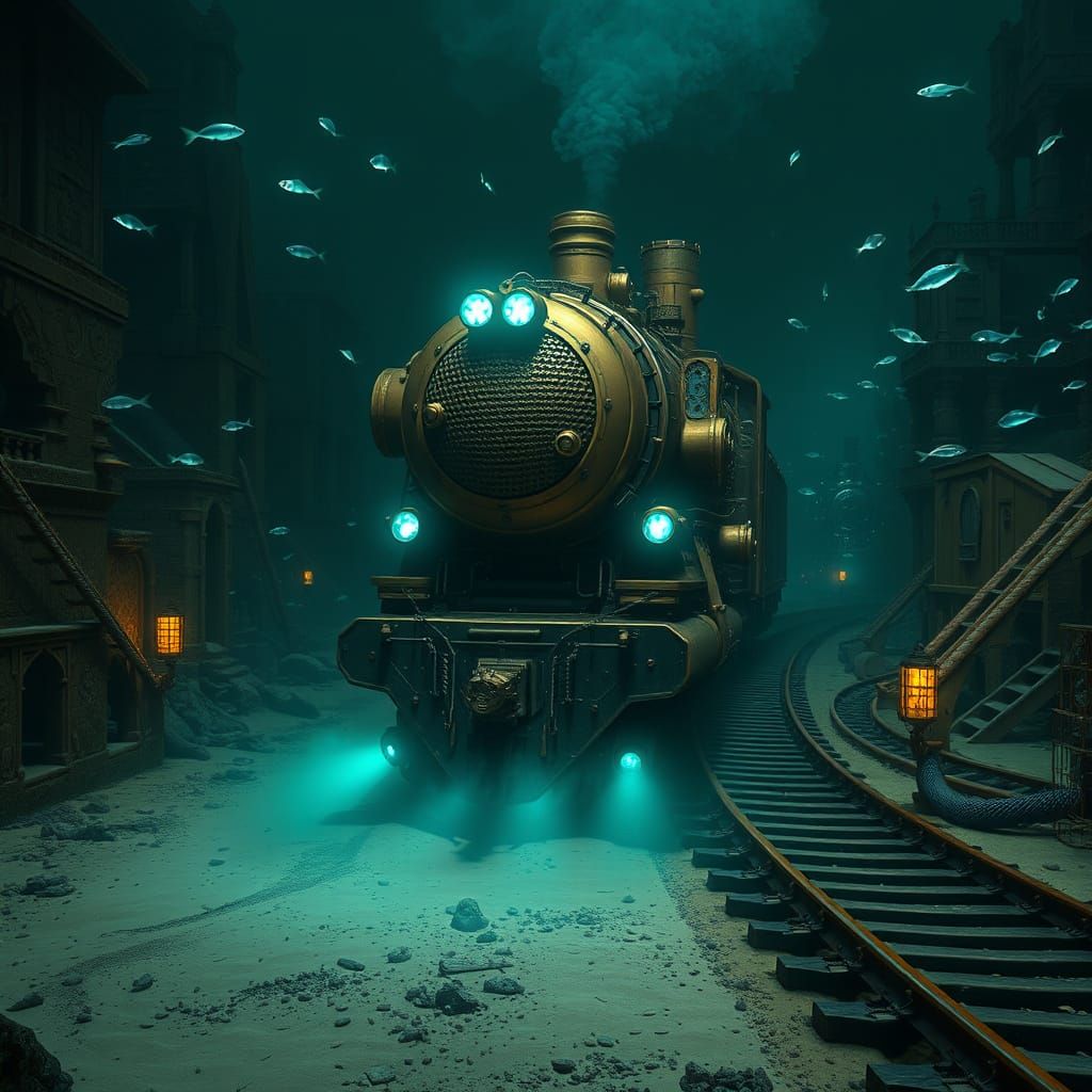 Biomechanical Nautilus Train Glides Through Ocean Depths