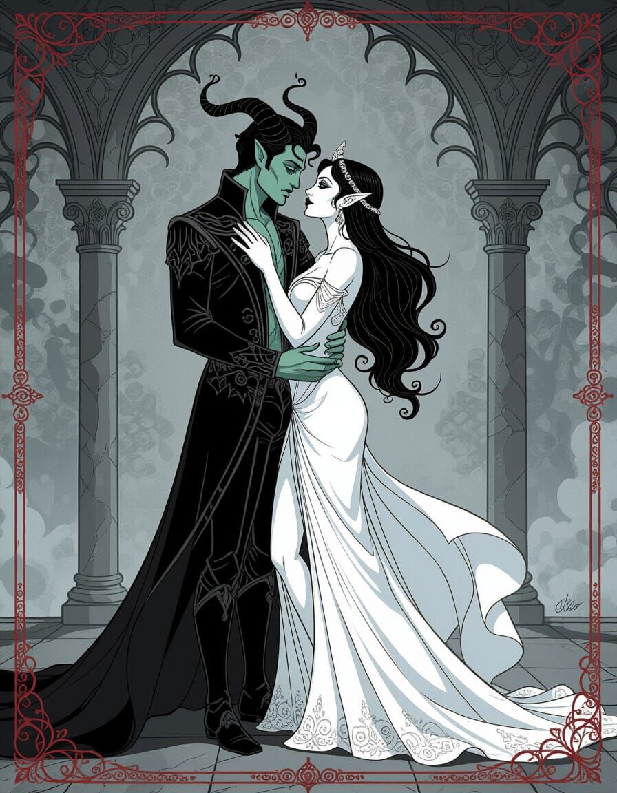 Jinn King And Lilith In Love Horror Scene