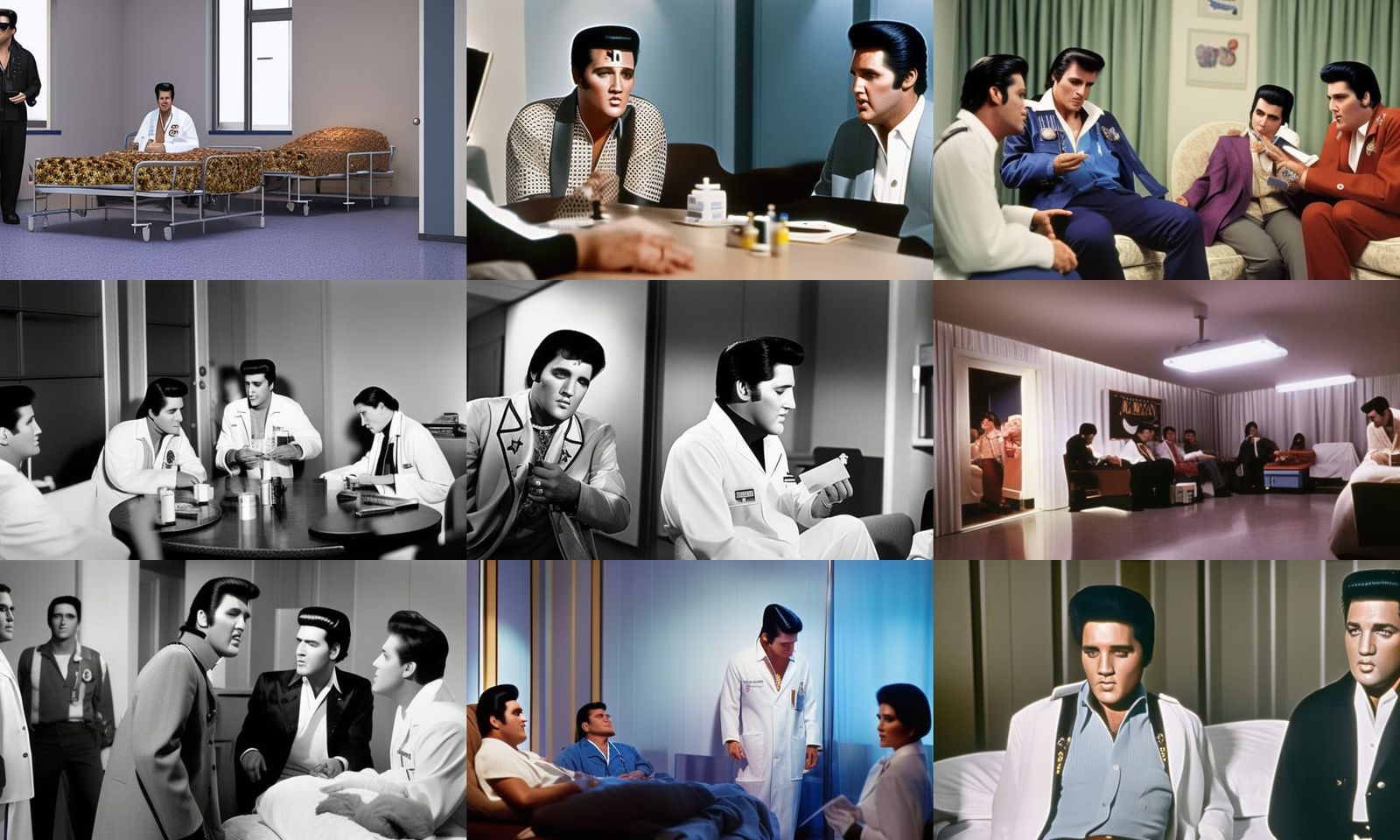 Elvis presley in a drug rehabtation hospital.