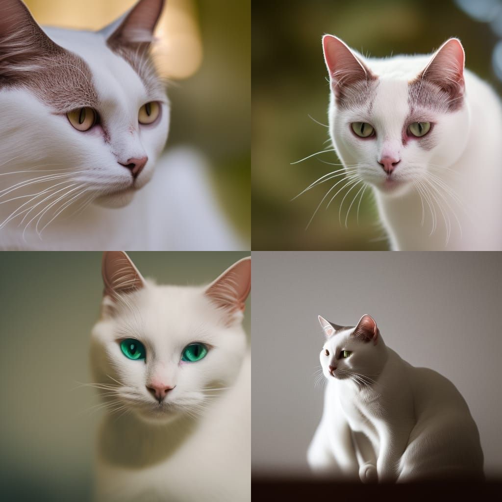 Elegant White Cat in Natural Light: Professional Photography