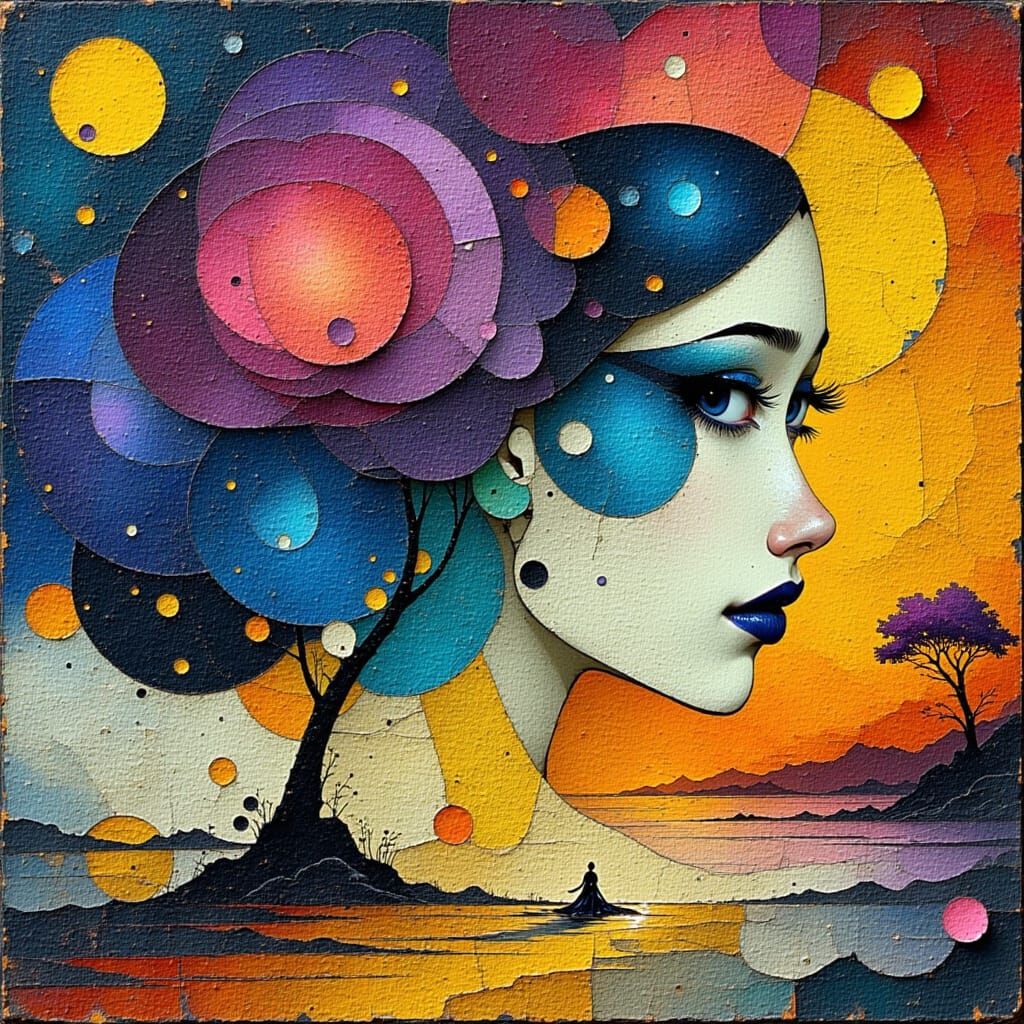 Abstract Synesthesia Storm in Kandinsky Style