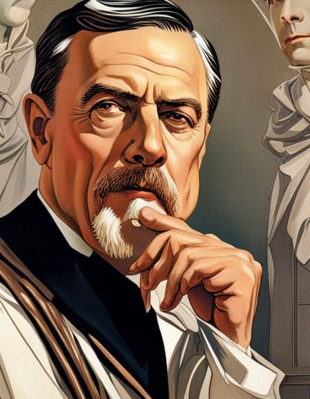 Hyperrealistic, 16k resolution, a man in a dignified pose, i...