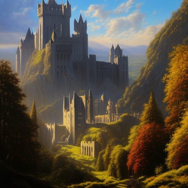 Merlin in Camelot: A Detailed Oil Painting