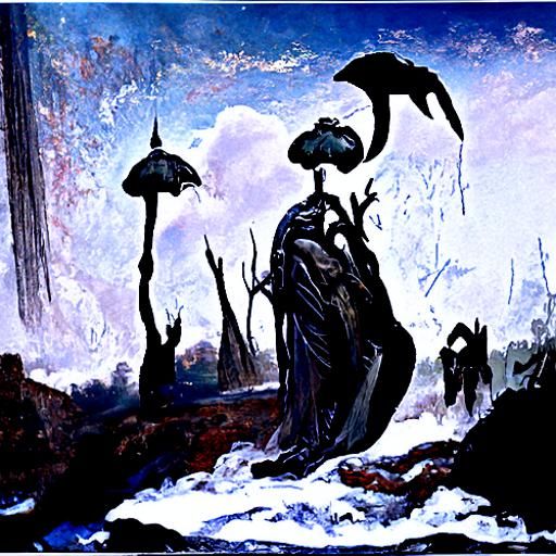 Gothic Fairy Mushroom in a Surrealist Style