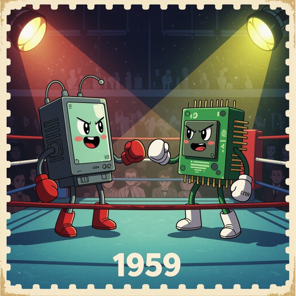 Transistor vs Microchip Boxing Match: 1959 Cinematic Anime S...