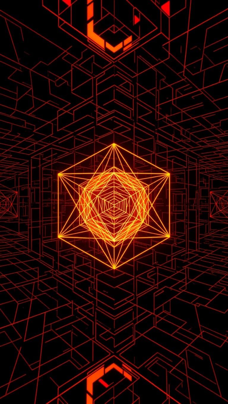 Ethereal Tesseract in Neon Haze