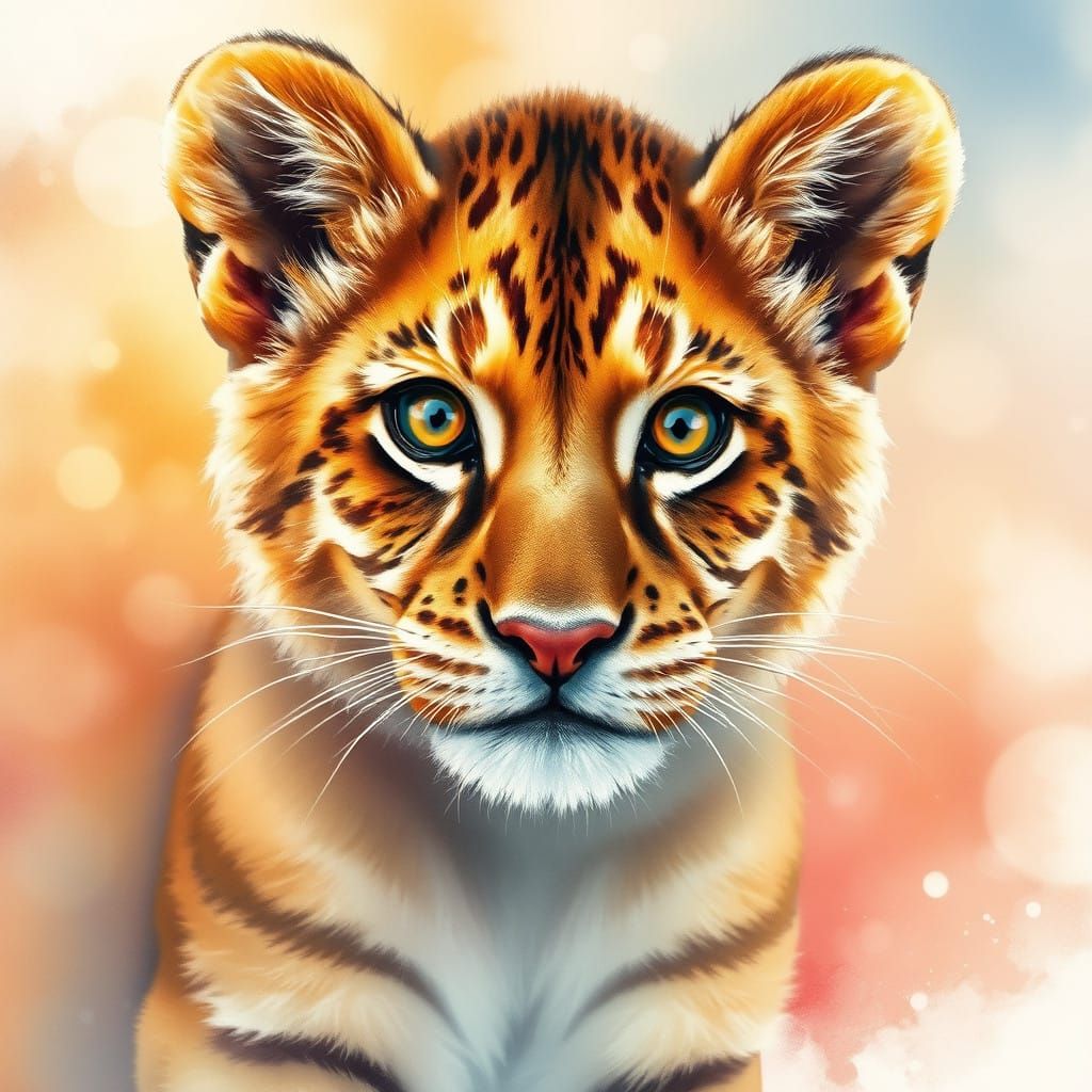 Vibrant Bohemian Lion Portrait
