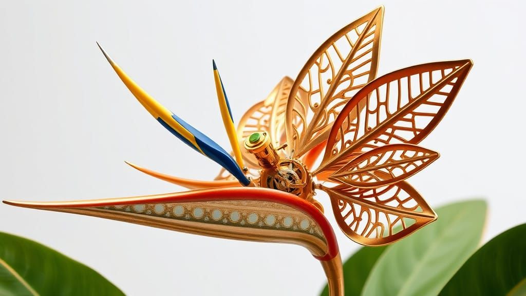 Majestic Strelitzia Flower Clockwork Marvel