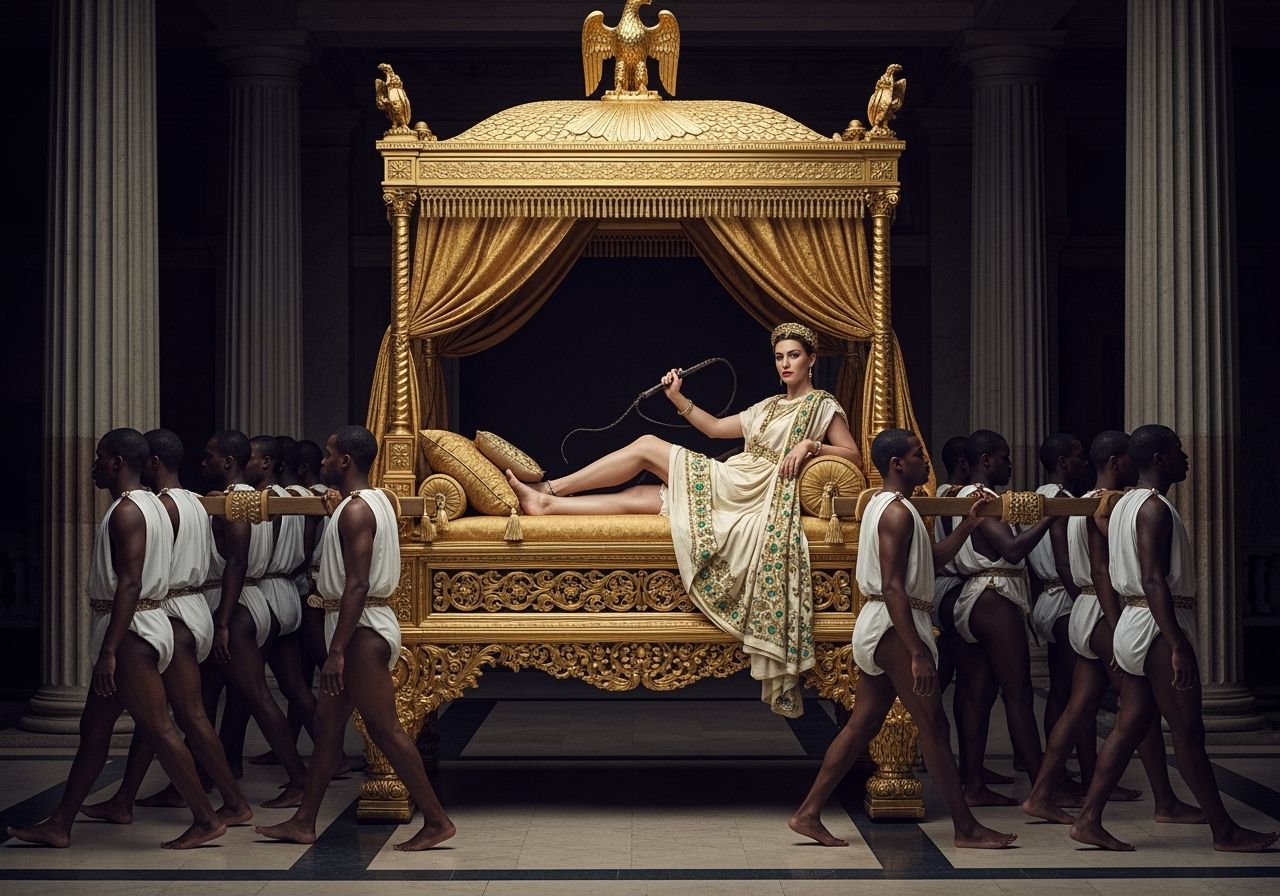 Roman Empress on Imperial Litter in Neoclassical Style