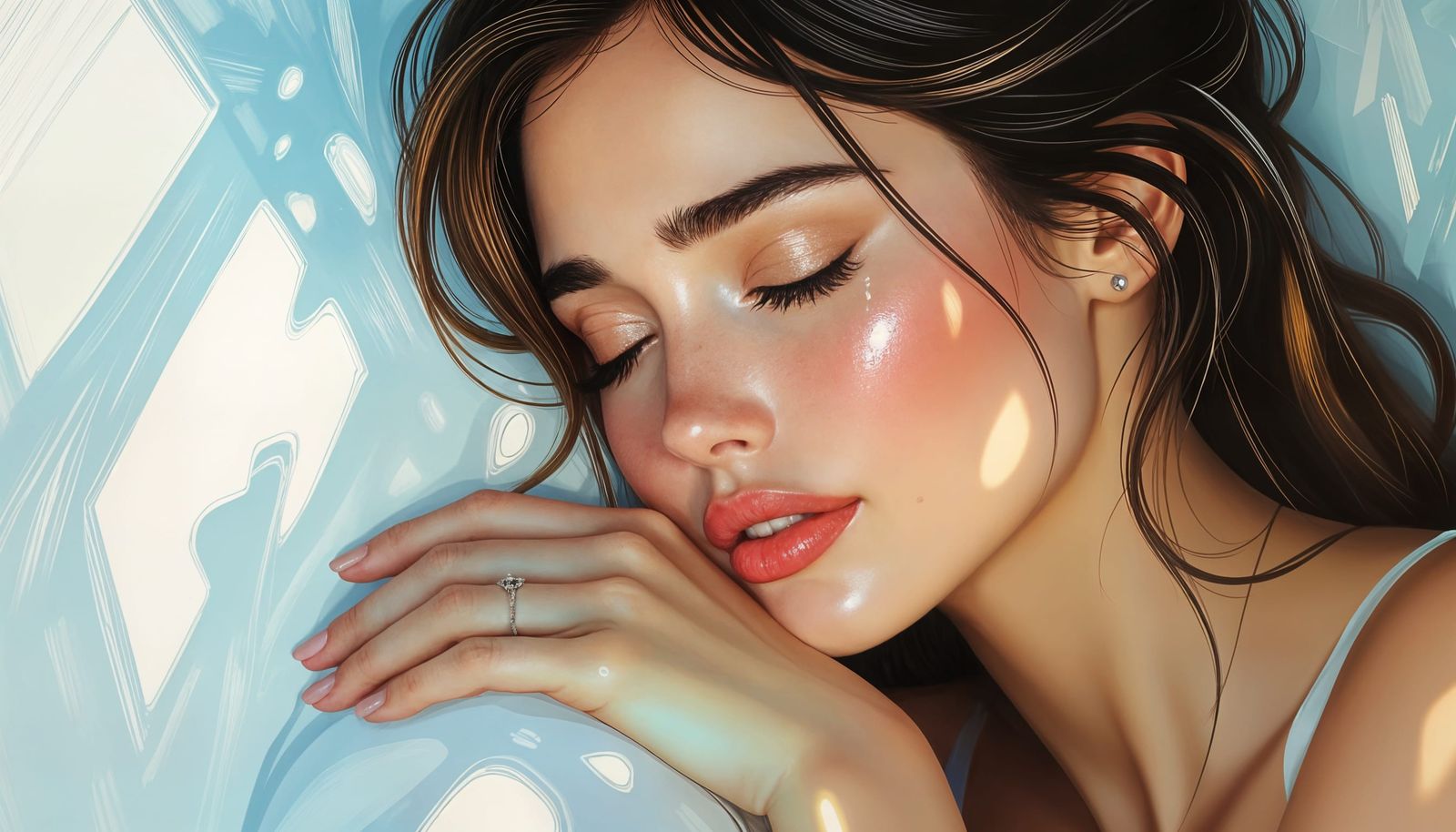 Surreal Crying Woman in Tears: Dali-esque Style