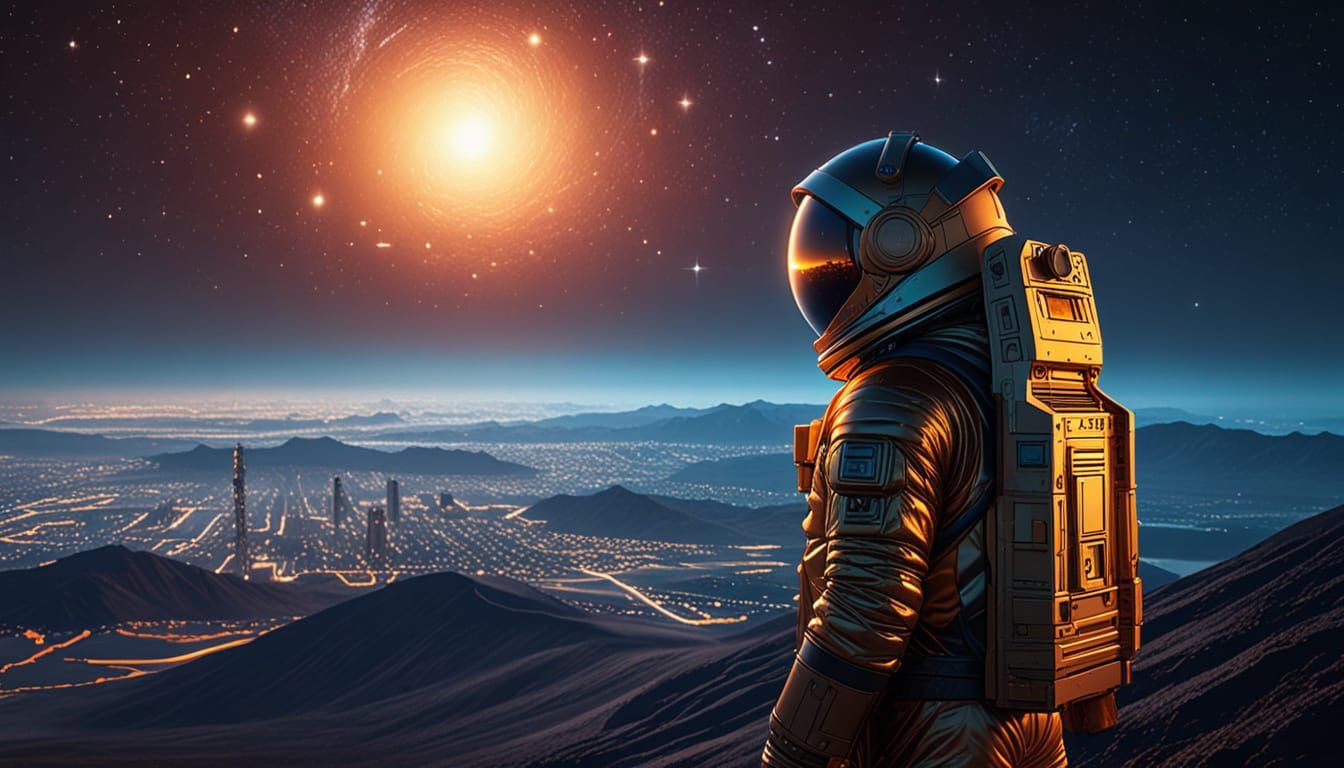 Ethereal Astronomer in Starry Chilean Night