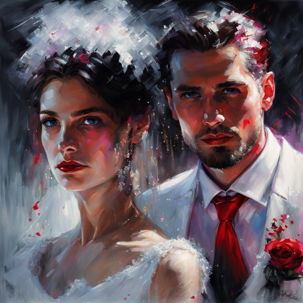 Ethereal Blacklight Wedding Portrait