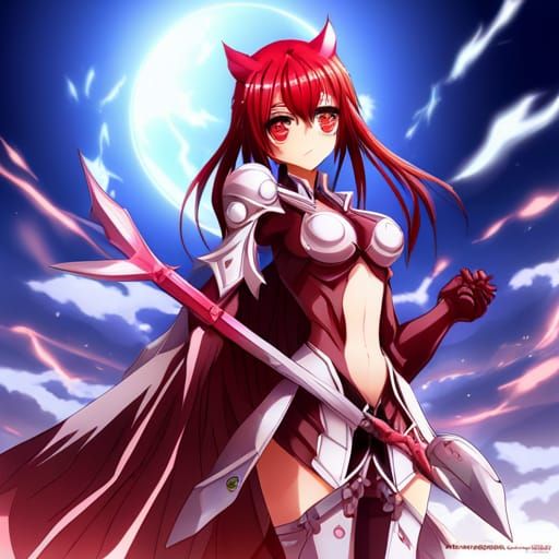 Rias Gremory in Armor: Anime Key Visual