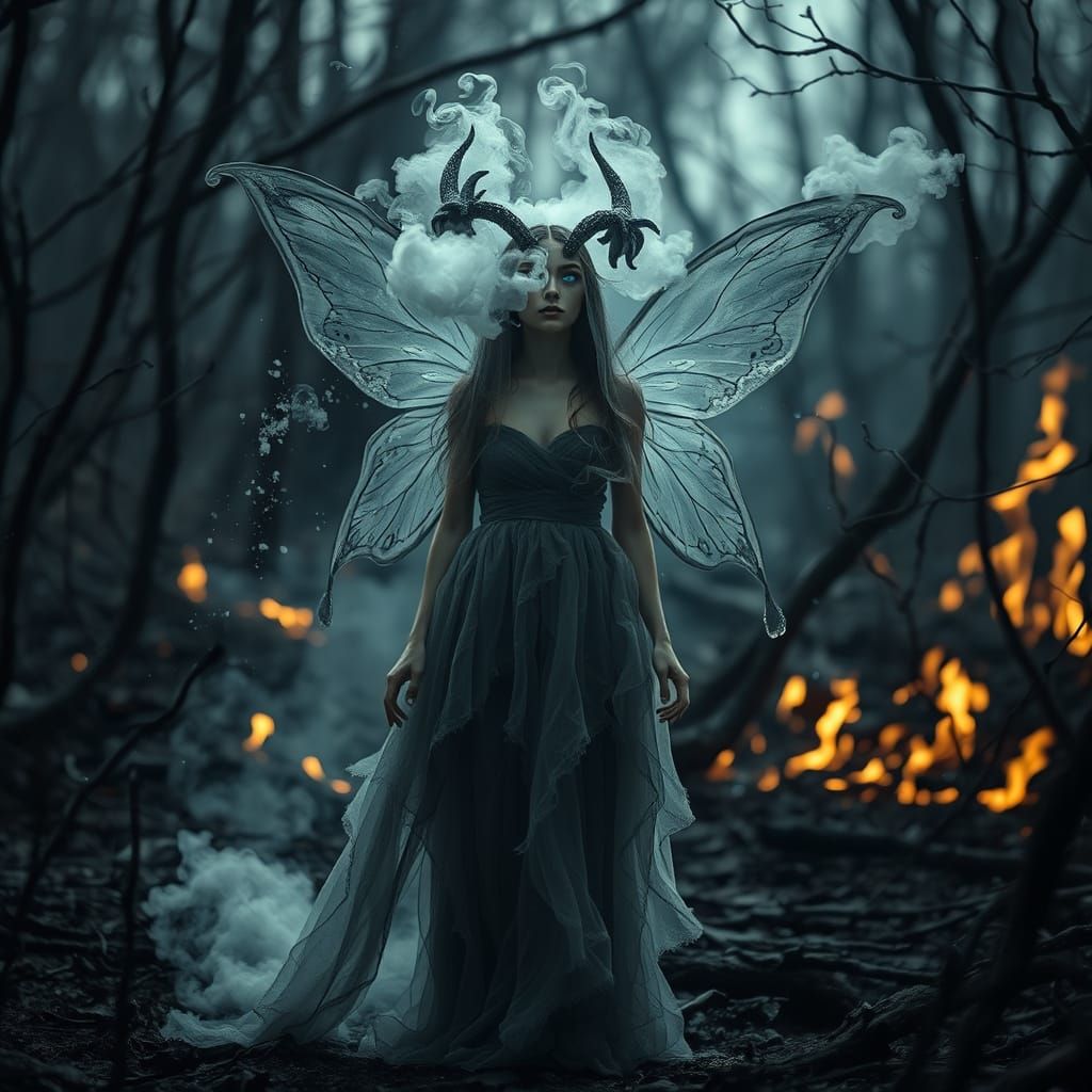Smoke Fairy in Charred Forest, Atmospheric Ambiance