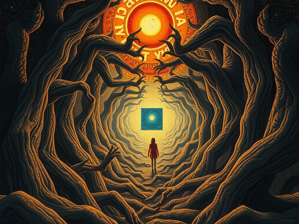 Soul Consumed by Despair in a Cycle of Sorrow