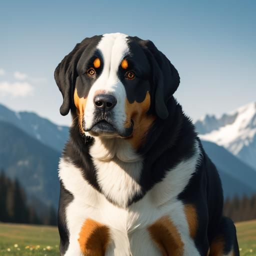 Majestic Swiss Mountain Dog Portrait in Natural Light