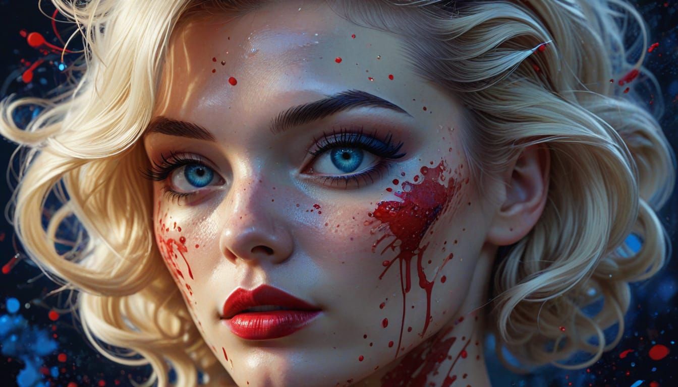 1950s Pin-Up Portrait in Digital Art Style