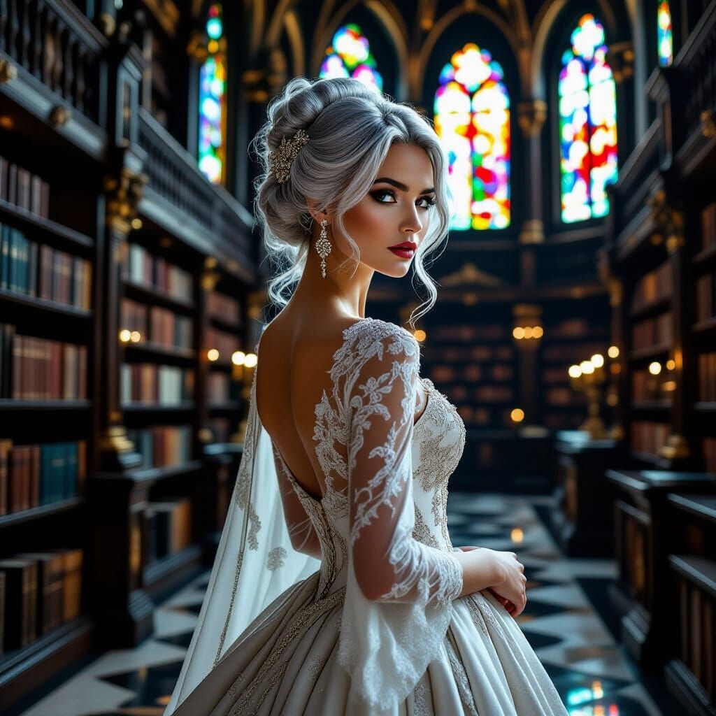 Gothic Library: Woman in Art Nouveau Style