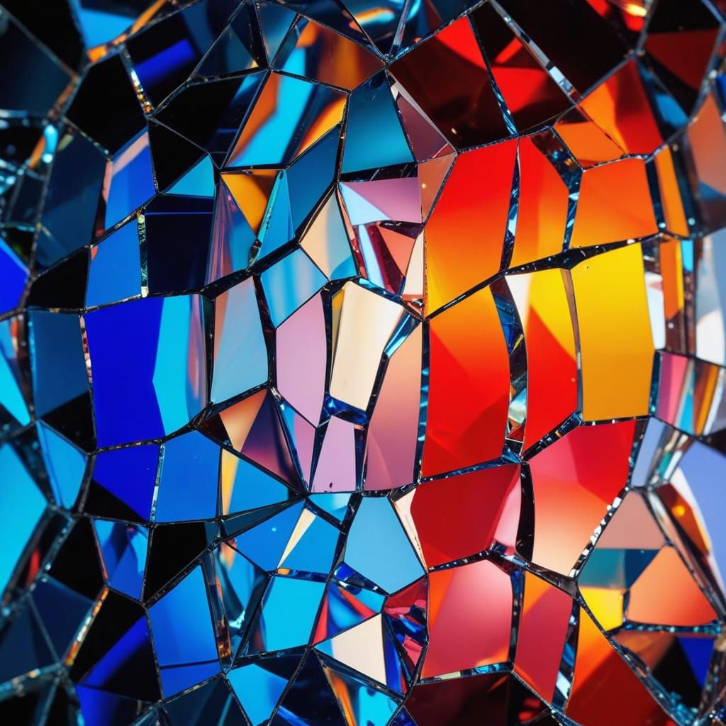 Symmetrical Kaleidoscope Glass Patterns in Vibrant Colors