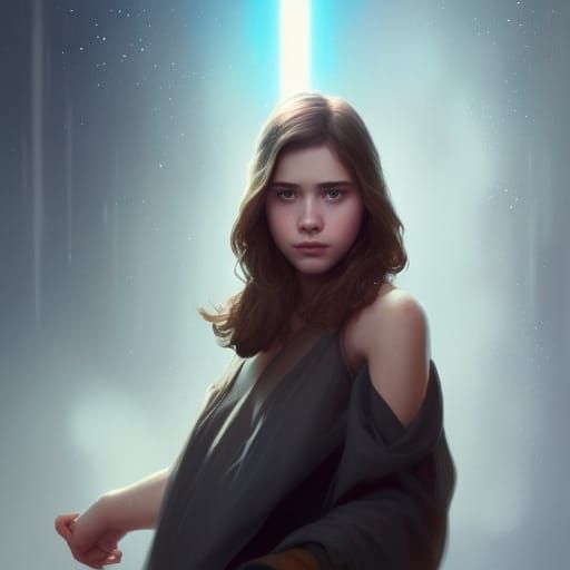 Star Wars Teenage Girl Portrait in Art Nouveau Style