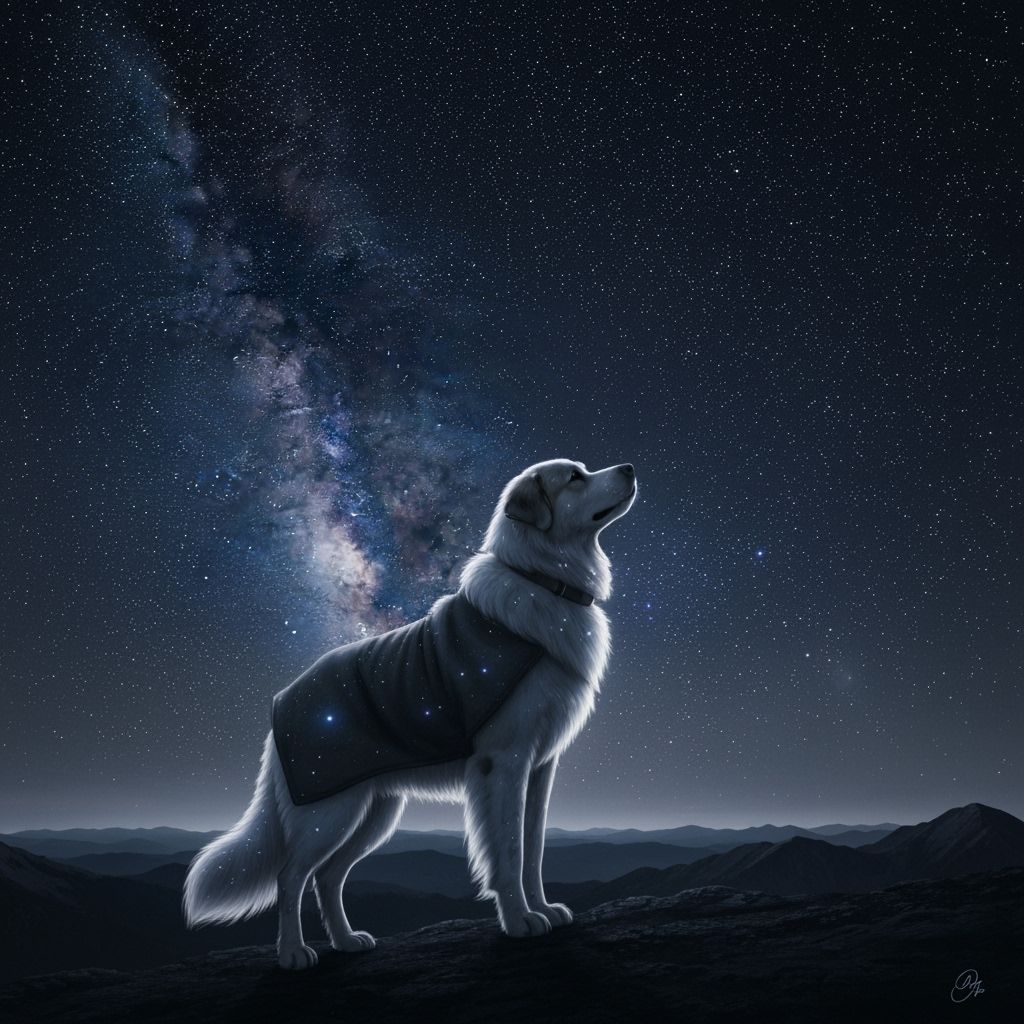 Starry Night Watch: Great Pyrenees Silhouette
